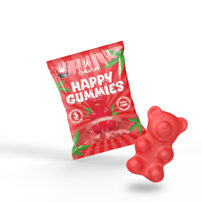 Vente en gros Canapuff - Gummies CBD - Framboise