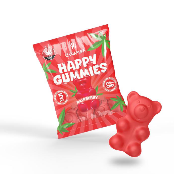 Vente en gros Canapuff - Gummies CBD - Framboise