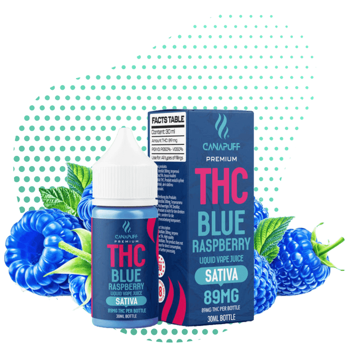 Wholesale Blue Raspberry THC 89mg - Canapuff - Liquid 30ml Wholesale Blue Raspberry THC 89mg - Canapuff - Liquid 30ml