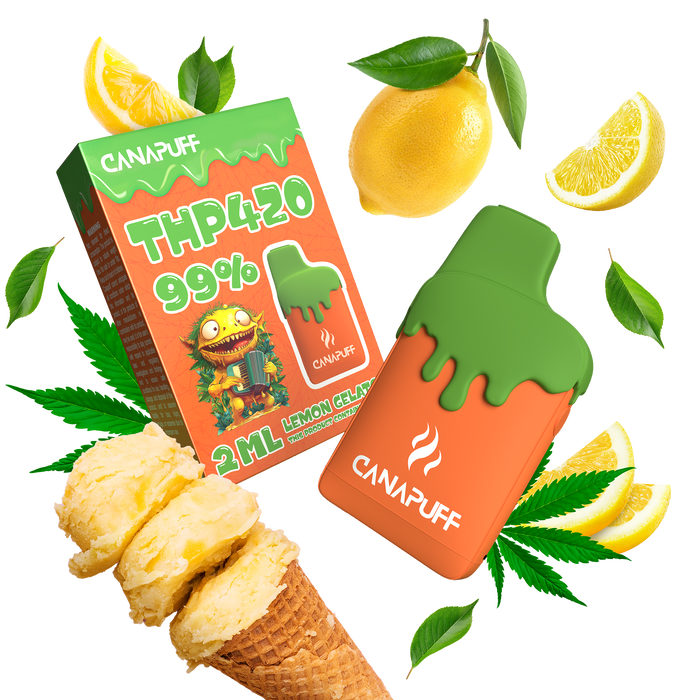 Engros Lemon Gelato 99% THP420 - Canapuff - Én brug - 2ml