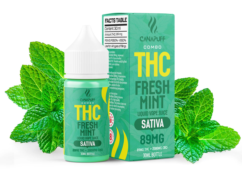 Wholesale THC Liquid 89mg - Fresh Mint - 30ml